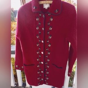 Vintage 100% Wool Button up Cardigan